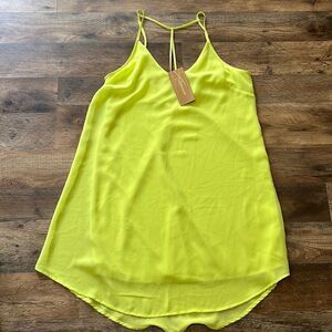 Lush spaghetti strap lime green mini dress